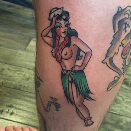 Tattoos - Old school hula girl - 116287